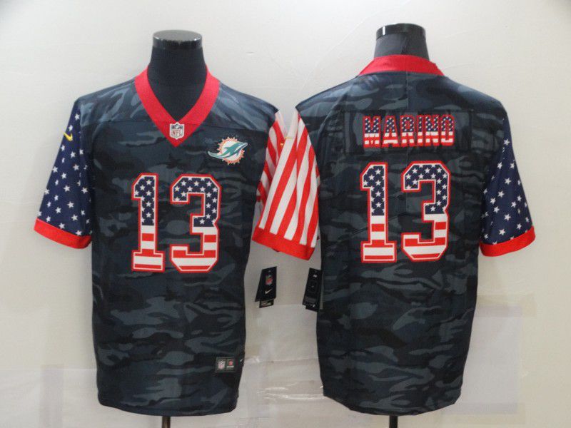 Men Miami Dolphins 13 Marino Camouflage national flag Nike Limited NFL Jersey